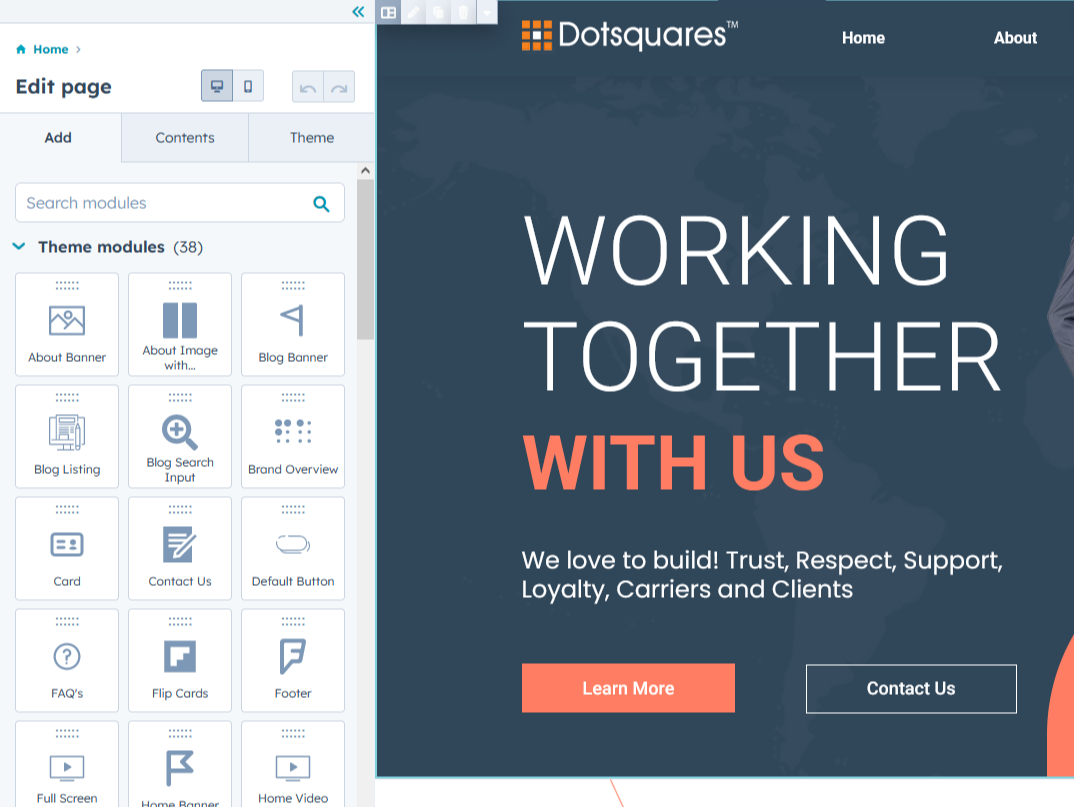 Easy to Edit and fully Drag and Drop Template Modules