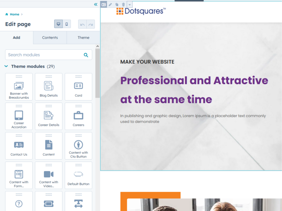 Easy to Edit and fully Drag and Drop Template Modules