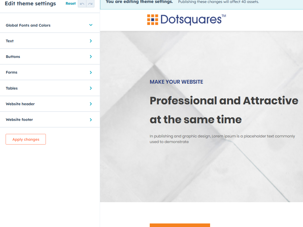 Global Theme Settings Features