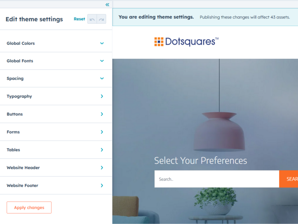 Global Theme Settings Features