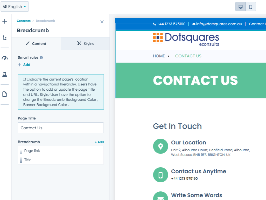 Custom Bradcrumb and Fully Responsive Speed Optimized Pages