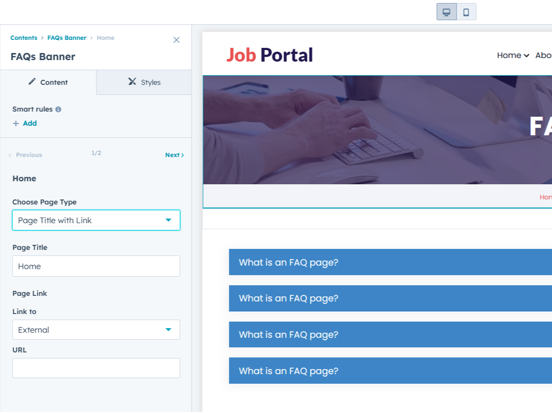 Bradcrumb and FAQs Features
